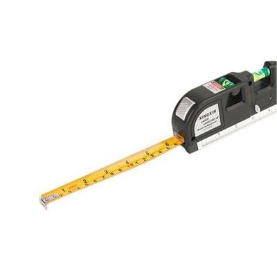 Nível A Laser 3 Linhas Cruz Com Trena Régua Nivelador Construção - Ideal Para Uso Doméstico E ,