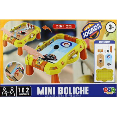 Jogo Mini Boliche Brinquedo Ate 2 Jogadores Bbr Toys