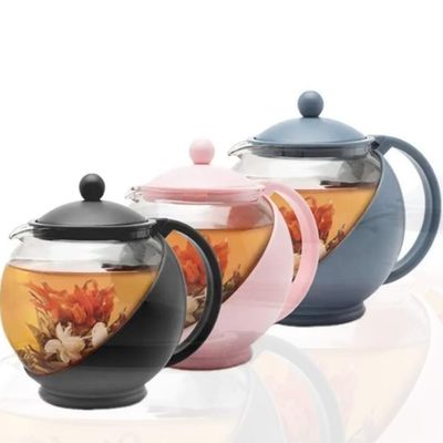 Bule Chaleira Infusor Jarra Vidro 750ml Inox Coador Filtro Cha Cafe Cozinha Vintage Luxo Resistente