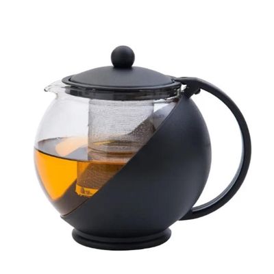 Bule Chaleira Infusor Jarra Vidro 750ml Inox Coador Filtro Cha Cafe Cozinha Vintage Luxo Resistente