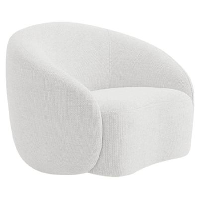 Kit Recamier Curvo Sala De Estar Inglaterra 200cm Lado Direito E 2 Poltronas Orgânica Bouclé Branco