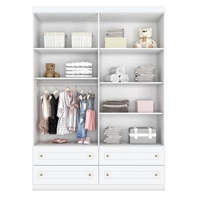 Berço Americano Multifuncional Formare Branco Matic E Guarda Roupa Americano 4 Porta Branco Henn
