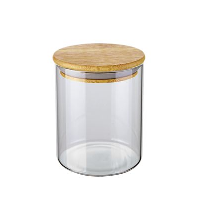 Pote de Vidro Euro Home Slim com Tampa Bambu 0,7L
