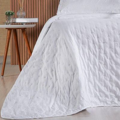 Kit Colcha Casal Sensatti 3d Embossed 220x240cm Branco