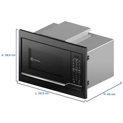 Micro Ondas de Embutir Electrolux ME3EP 34L 1400W Menu Kids Favoritos Preto 220V
