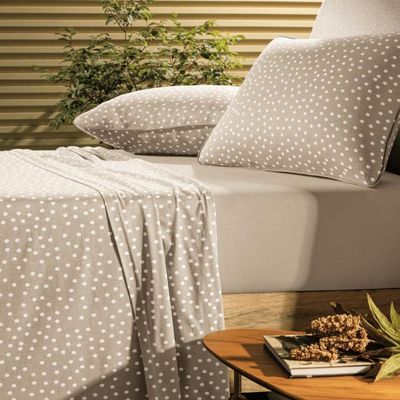 Jogo De Cama Solteiro King 2 Peças Altenburg Malha Fio Pentedo Bege Mocha