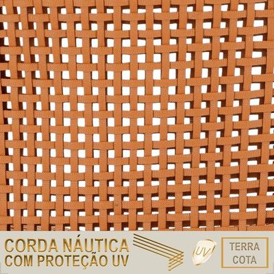 Mesa Bistro E 4 Banquetas Roma Marrom Corda Náutica 11 Terra Cota