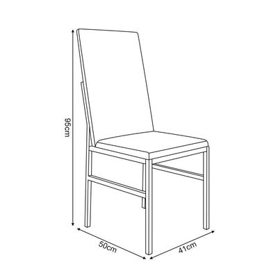 Cadeira De Jantar Estofada Mônaco Premium Para Sala De Jantar Cozinha Mesa Conforto - Bege
