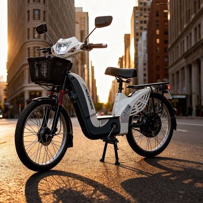 BICICLETA SCOOTER ELETRICA EB500W WX-01 WEHAWK BAT 48V 12AH BR Branco