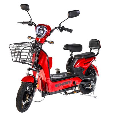 Bicicleta Elétrica 500W Basket Wehawk Bateria Chumbo Removível 48V 12Ah Autopropelido Azul Claro