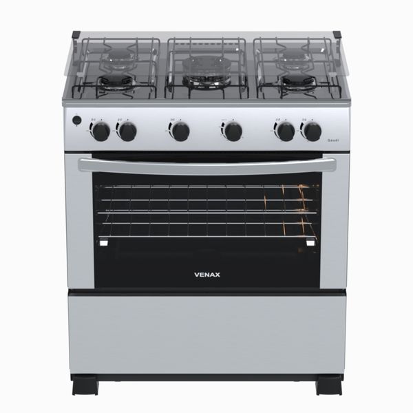 Fogao 5 Bocas Venax Gaudi Mesa Inox GIIi Inox Gas Glp