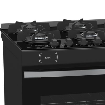 Fogao 6 Bocas Venax Maxi Vitreo Preto Fosco Gas Glp