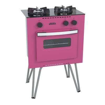 Fogao 2 Bocas Venax Mini Cook Pink Gas Glp