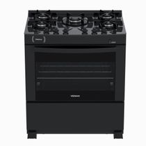 Fogao 5 Bocas Venax Delplus Vitreo Bl Preto Fosco Gas Glp