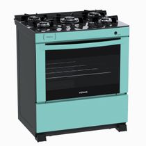 Fogao 5 Bocas Venax Delplus Vitreo Bl Verde Gas Glp