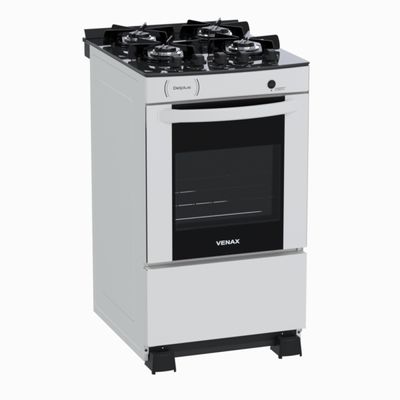Fogao 4 Bocas Venax Delplus Vitreo Bl Branco Gas Glp