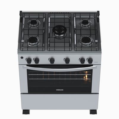 Fogao 5 Bocas Venax Gaudi Mesa Inox GIIi Inox Gas Glp