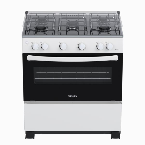 Fogao 5 Bocas Venax Picasso Mesa Inox GIIi Branco Gas Glp