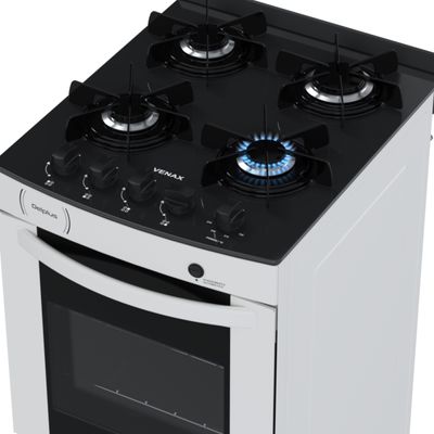 Fogao 4 Bocas Venax Delplus Vitreo Bl Branco Gas Glp