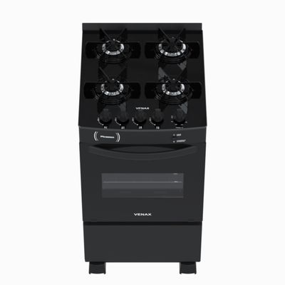 Fogao 4 Bocas Venax Picasso Vitreo Preto Fosco Gas Glp