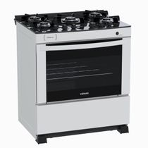 Fogao 5 Bocas Venax Delplus Vitreo Bl Branco Gas Glp