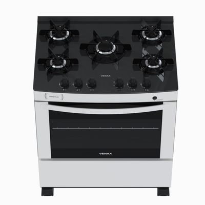 Fogao 5 Bocas Venax Delplus Vitreo Bl Branco Gas Glp