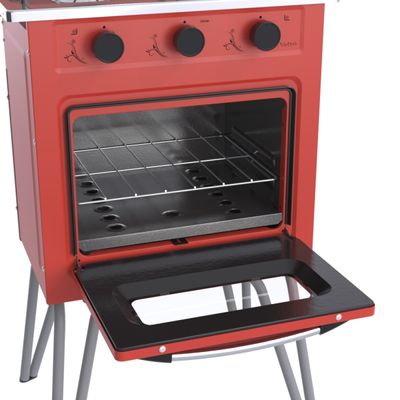 Fogao 2 Bocas Venax Gemini Vetro Vermelho Gas Glp