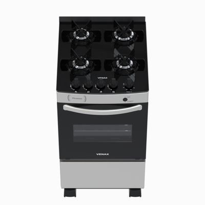 Fogao 4 Bocas Venax Picasso Vitreo Inox Gas Glp