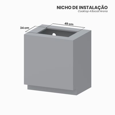 Cooktop 4 Bocas Venax Arena Preto/Preto Gas Glp