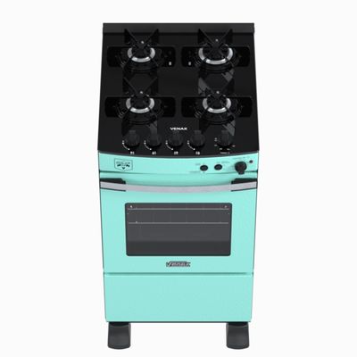 Fogao 4 Bocas Venax Gaudi Vetro Vitreo Verde Gas Glp 220 V