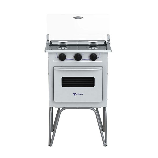 Fogao 2 Bocas Venax Gemini Tampa de Vidro Branco Gas Glp