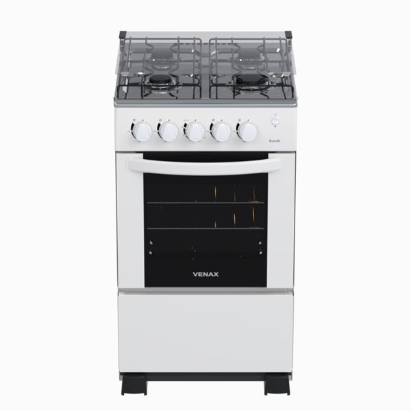 Fogao 4 Bocas Venax Gaudi Mesa Inox GIIi Branco Gas Glp