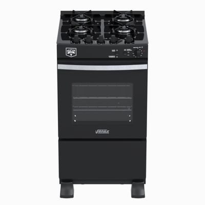 Fogao 4 Bocas Venax Gaudi Vetro Vitreo Preto Fosco Gas Glp 220 V