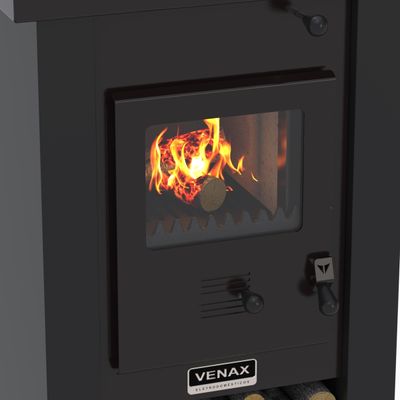 Calefator a Lenha Pyron Dupla Combustao Preto Fosco