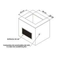 Churrasqueira Grill Top Chef de Embutir Inox