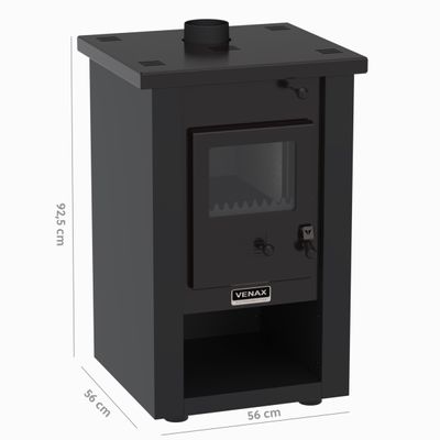 Calefator a Lenha Pyron Dupla Combustao Preto Fosco