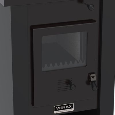 Calefator a Lenha Pyron Dupla Combustao Preto Fosco