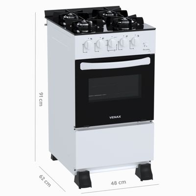 Fogao 4 Bocas Venax Picasso Line Branco Gas Glp