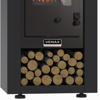 Calefator a Lenha Pyron Dupla Combustao Preto Fosco