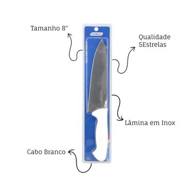 Faca Chef Profissional Inox 8