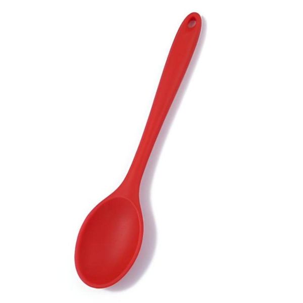 Colher De Silicone Vermelha 28cm Livre De Bpa Resistente Até 220°c