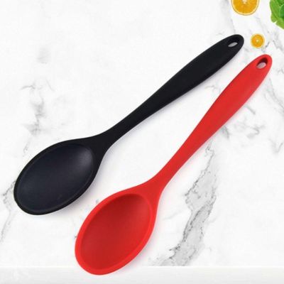 Colher De Silicone Vermelha 28cm Livre De Bpa Resistente Até 220°c