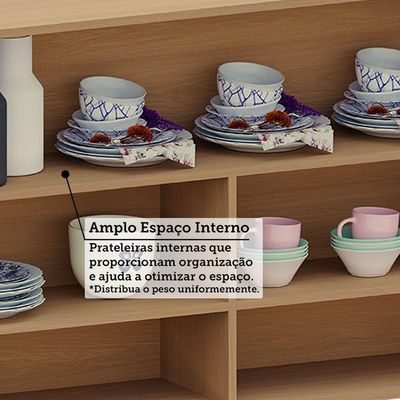 Cozinha Completa De Canto 100% Mdf 12 Pçs Duna Luciane Móvei Freijó-cinammon