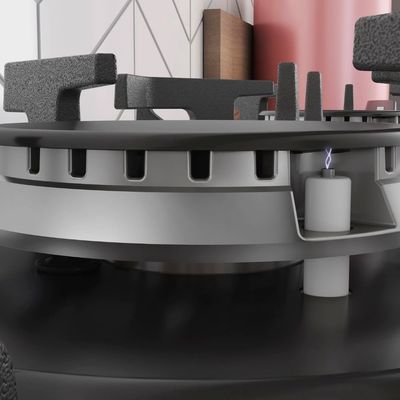 Cooktop 5 Bocas Itatiaia Itamaster Tripla Chama Em Vidro Temperado Preto / Bivolt