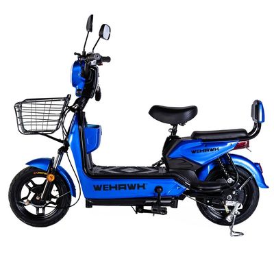 Bicicleta Elétrica 500W Basket Wehawk Bateria Chumbo Removível 48V 12Ah Autopropelido Azul Escuro