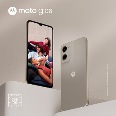 Smartphone Moto G06, Câmera 50 MP, 256 GB, 4G, XT2523 bege
