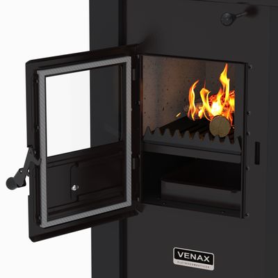 Calefator a Lenha Vulcano Dupla Combustao Preto Fosco