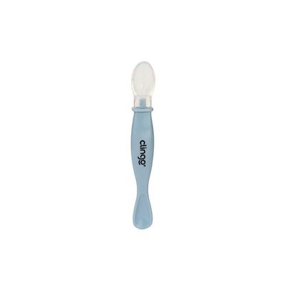 Colher Ponta Dupla Colors Marinho Silicone Resistente Para Bebês