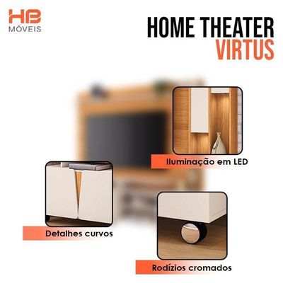Estante Home Theater Virtus Cinamomo Off White - Hb Móveis