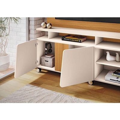 Estante Home Theater Virtus Cinamomo Off White - Hb Móveis